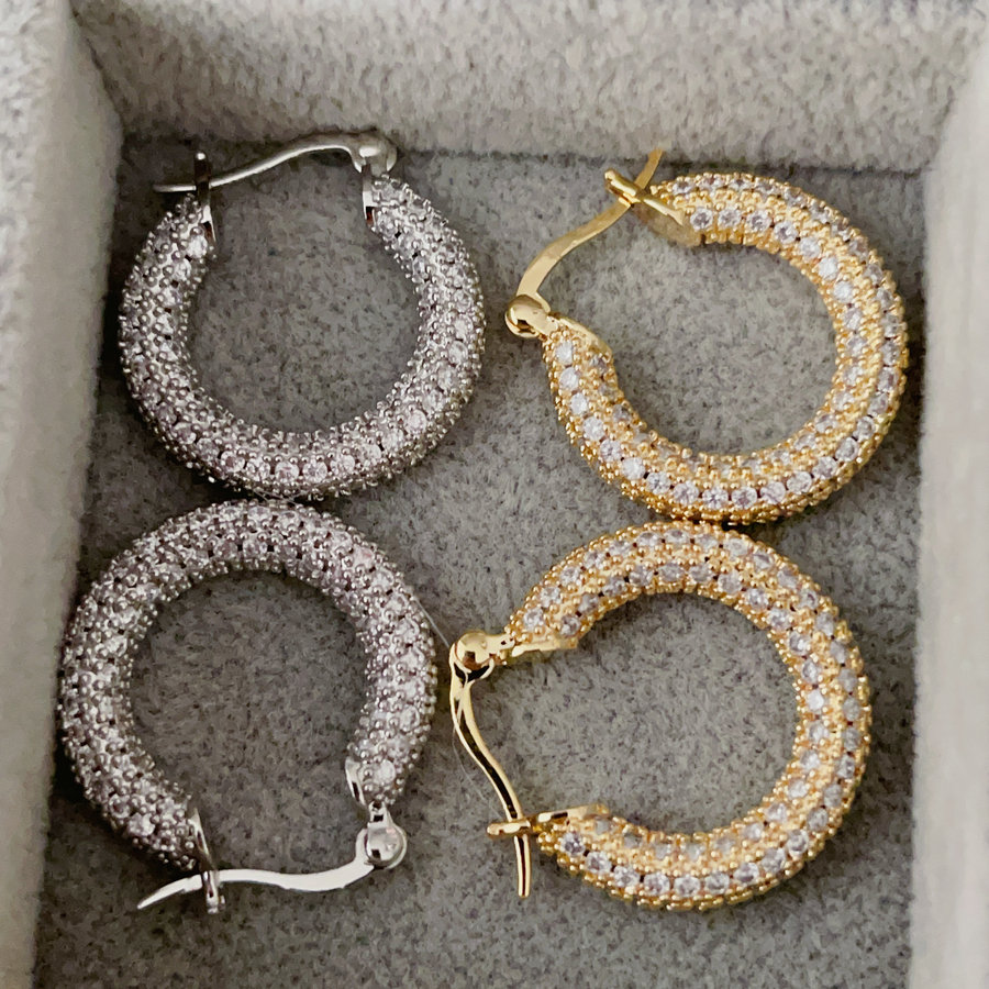 Full pave zircon hoops
