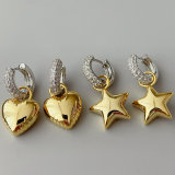 Heat , star pendant drop earrings