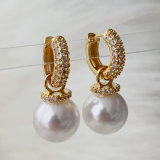 Big pearl drop earrings