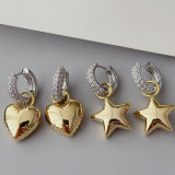 Heat , star pendant drop earrings