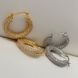 Full pave zircon hoops