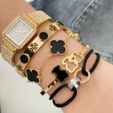 Black flower cover bracelet