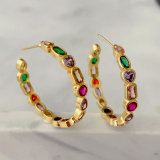 Colorful zircon hoops