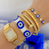 Blue miyuki eye stack bracelet
