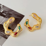 S shape earrings