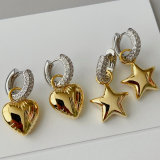 Heat , star pendant drop earrings