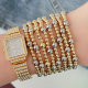 Gold beaded elstic bracelet