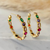 Colorful zircon hoops