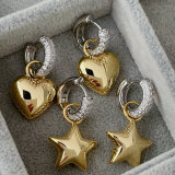 Heat , star pendant drop earrings