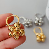 Flower bead drop earrings