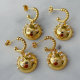 Roud pearl pendant drop earrings