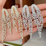 Pave long party earrings