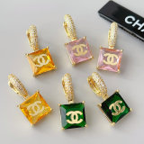 Square stone drop earrings