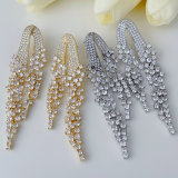 Pave long party earrings
