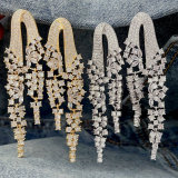 Pave long party earrings