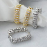 Sqaure zircon hoops