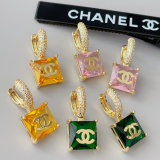 Square stone drop earrings