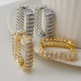 Sqaure zircon hoops