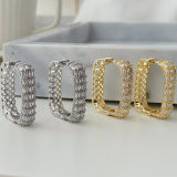 Sqaure zircon hoops