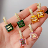 Square stone drop earrings