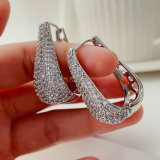 Silver zircon hoops