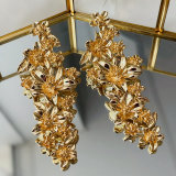 Long flower earrings