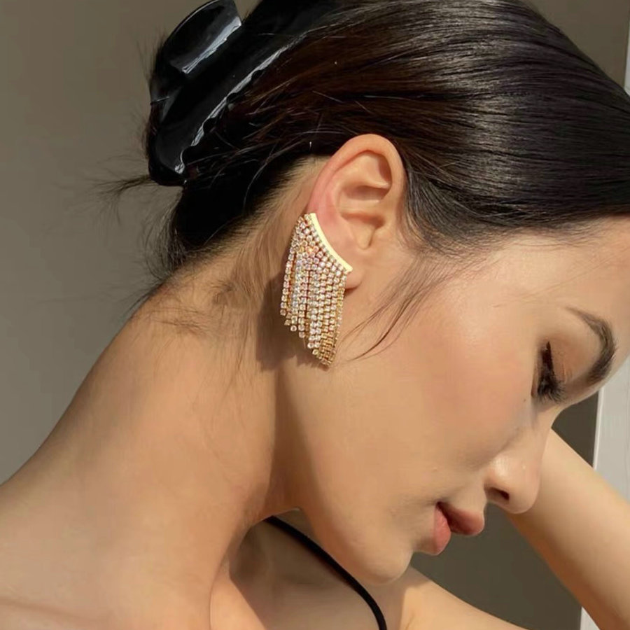 Crystal chain earrings