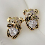 Black pave zircon earrings