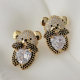 Black pave zircon earrings