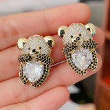 Black pave zircon earrings