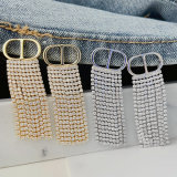 CD crystal chain earrings