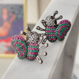 Pave bee earrings