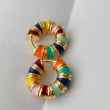 Enamel rainbow hoops