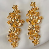 Long flower earrings