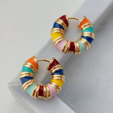 Enamel rainbow hoops