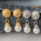 Pearl drop long earrings