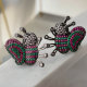 Pave bee earrings