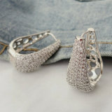Silver zircon hoops