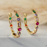 Zircon rainbow hoops
