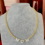 Shell moom gold bead necklace