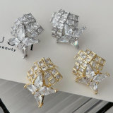 Pave star earrings