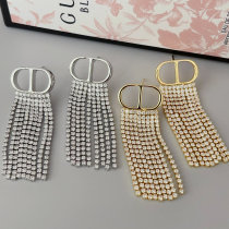 CD crystal chain earrings