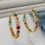 Zircon rainbow hoops