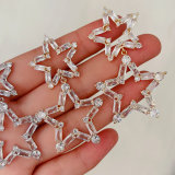 Pave star earrings