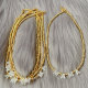 Shell mama words gold bead necklace