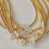 Shell moom gold bead necklace
