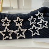 Pave star earrings