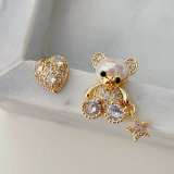 Cute AB teddy bear earrings