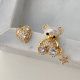 Cute AB teddy bear earrings