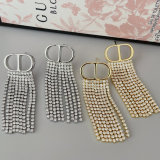 CD crystal chain earrings